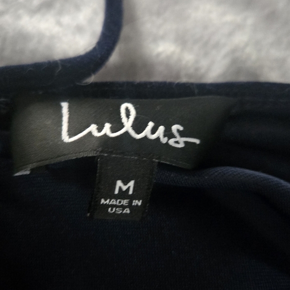 Lulu's Elegant Navy Velvet Dress - Picture 3 of 3